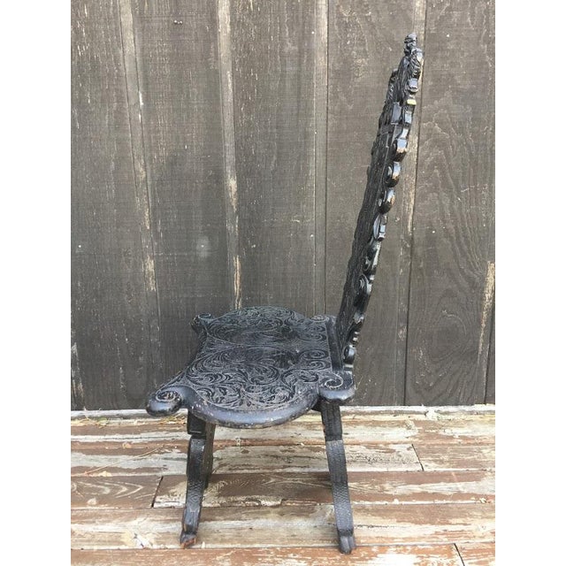 1800s Ornately Carved Green Man Chair Chairish