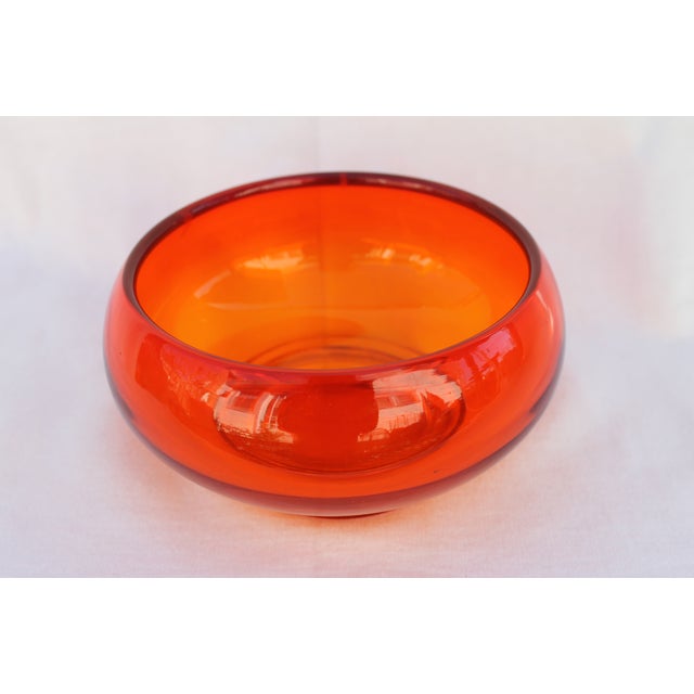 Retro Orange Glass Bowl Chairish