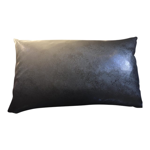 Textured Leather Lumbar Pillow | Chairish