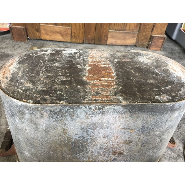 Vintage Galvanized Oval Wash Tub with Lid Chairish