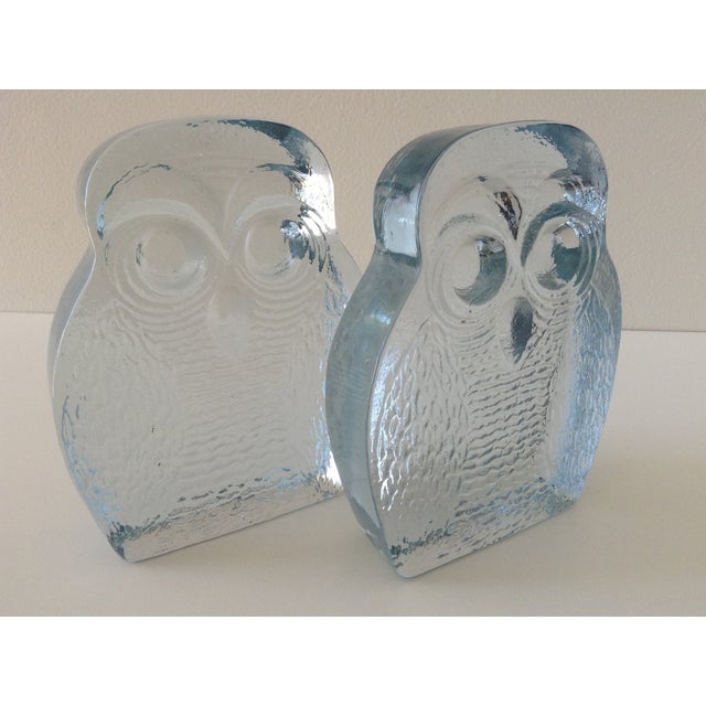 Vintage Blenko Glass Owl Bookends- A Pair | Chairish Rare blenko signed by joel philip m.