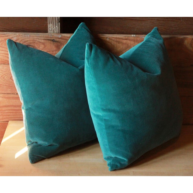 Teal Blue Velvet Jewel Tone Throw Pillows Pair Chairish