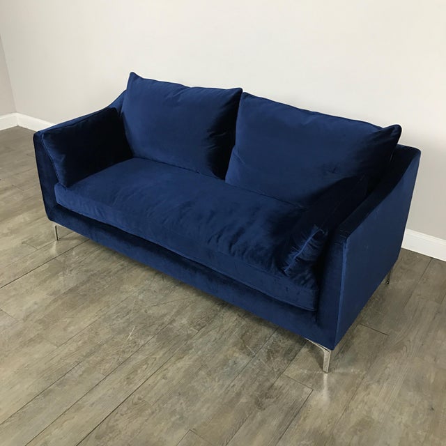Royal Blue Velvet Sofa