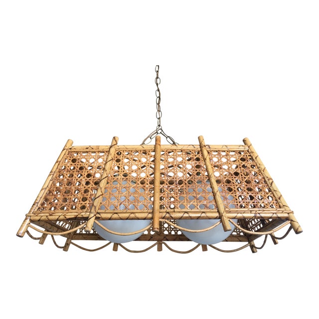 Vintage Rattan & Cane Chandelier Chairish