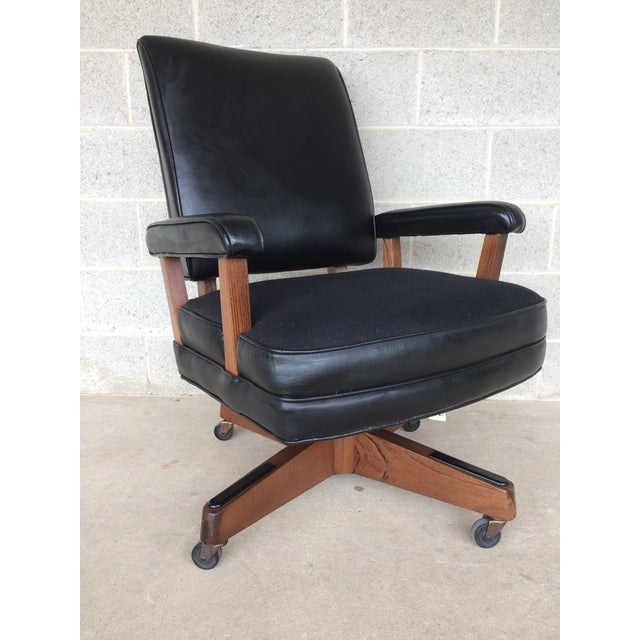 Vintage Hon Furniture MidCentury Modern Faux Leather Desk Chair Chairish