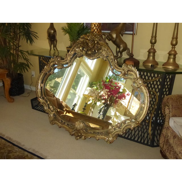 French Provincial Rococo Gold Ornate Wall Mantle Mirror Chairish