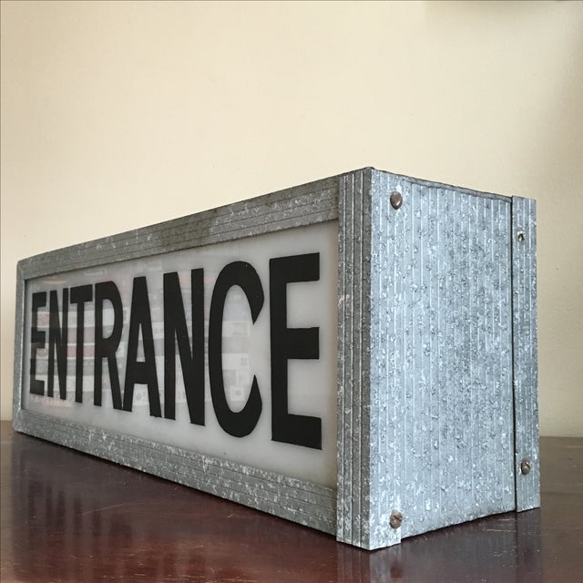 Vintage Metal Outdoor Entrance Light Sign Chairish