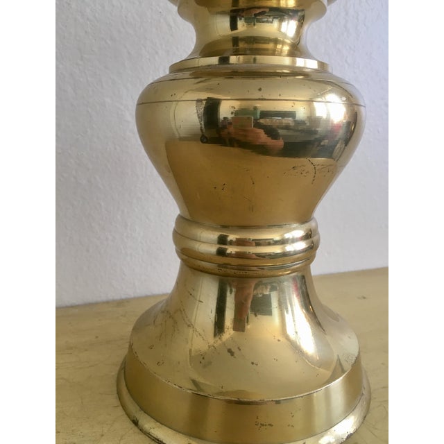 Moroccan Floor Decor Brass Candle Holder 25" Tall Chairish