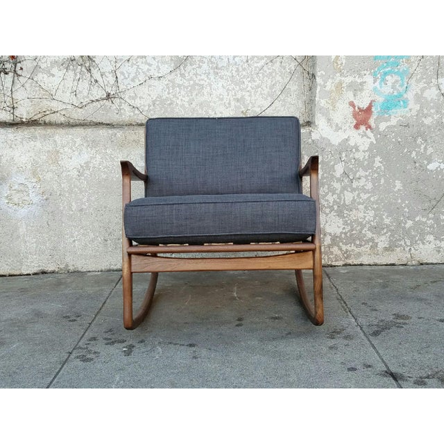 MidCentury Dark Gray Rocking Chair Chairish