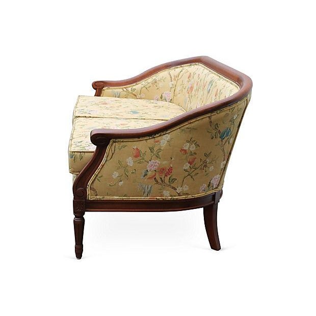 Upholstered Curved Back Settee Chairish