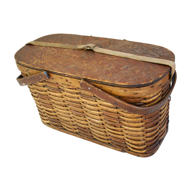 Antique 1920s Hawkeye Wicker & Tin Picnic Basket Chairish