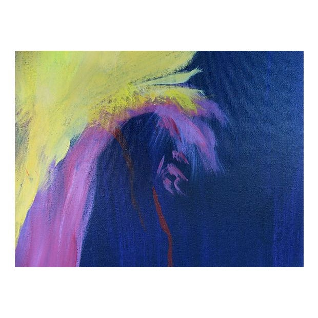 Floral Abstract Oil Painting | Chairish