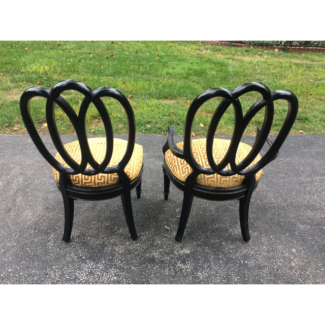 Black Wood & Gold Upholstered Dining Chairs S/8 Chairish