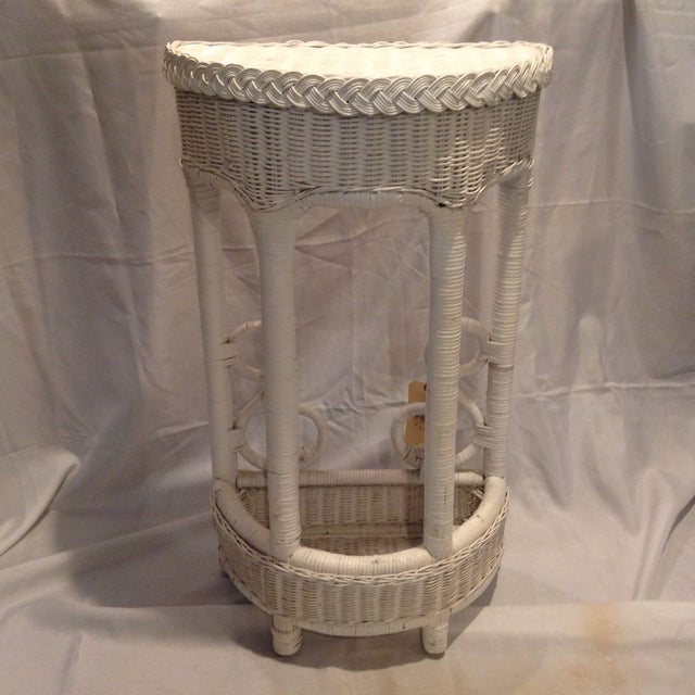 Vintage Wicker Plant Stand/Occasional Table Chairish