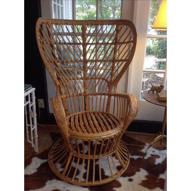 Franco Albini Mid-Century Modern Rattan Chair | Chairish