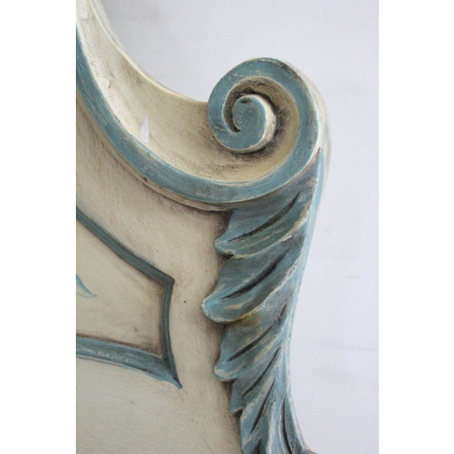 Shabby Chic Cream and Blue King Headboard Chairish