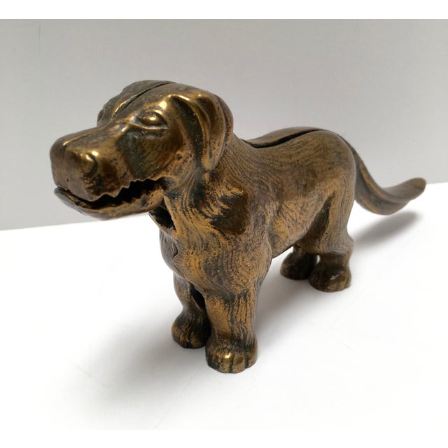 English Brass Dog Nutcracker Chairish