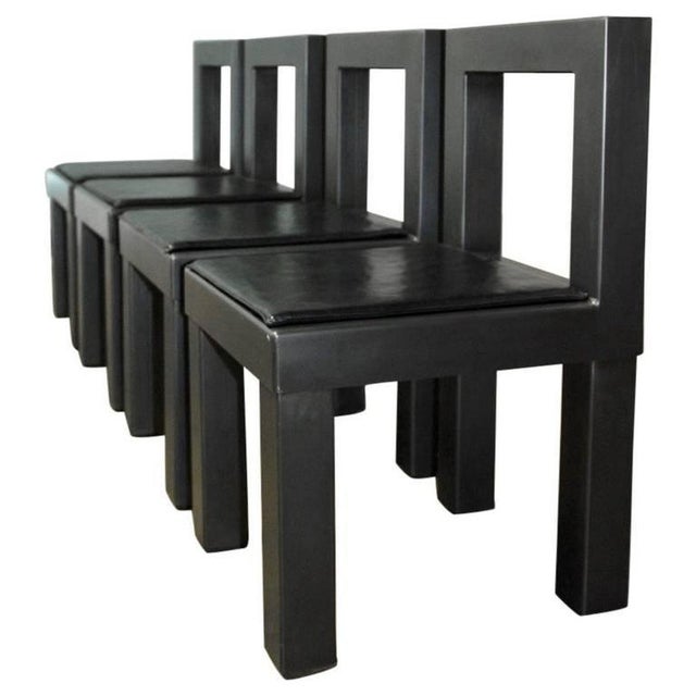 Gunmetal Gray Steel Modern Industrial Dining Chairs - Set ...