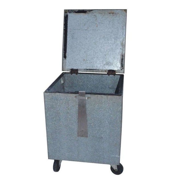 Galvanized Steel Bin with Lid on Wheels Chairish
