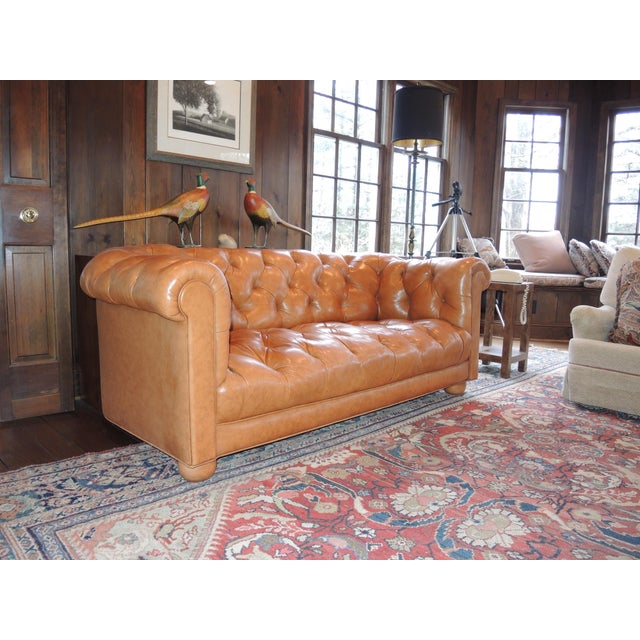 Vintage Chesterfield Leather Sofa With Goose Down Chairish