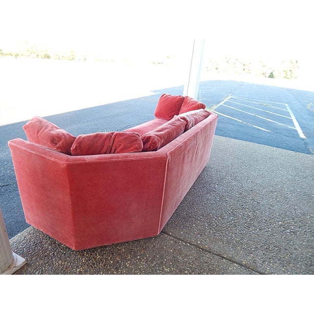 Baker Furniture Co. Red Crushed Velvet Sofa Chairish