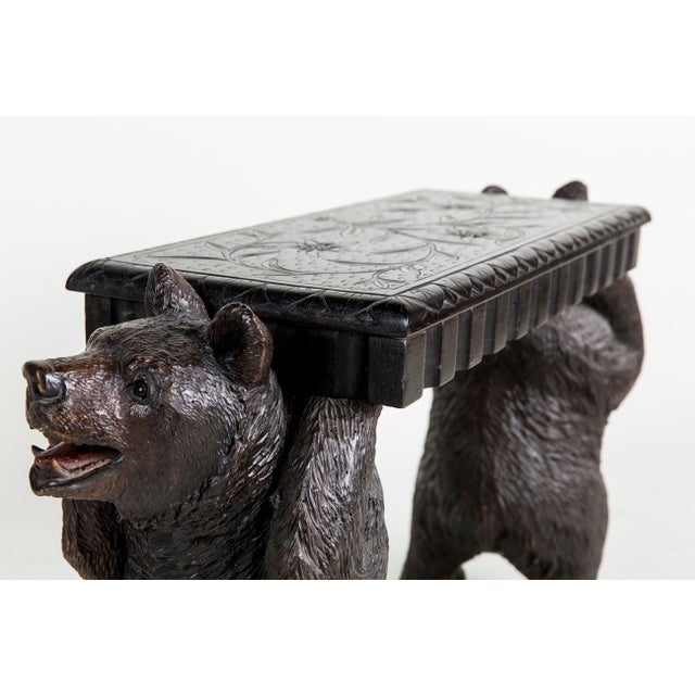 1870s Black Forest Bear Carved Bench Chairish