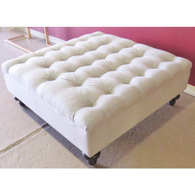 Oversized Cream Tufted Ottoman Chairish