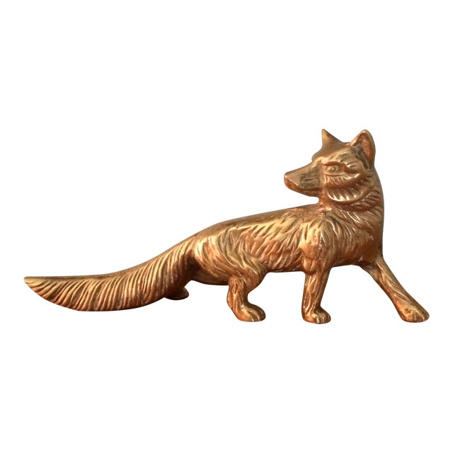 Brass Fox Figurine Chairish
