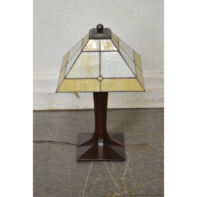 Stickley Mission Oak Collection Small Corbel Base Lamp w ...