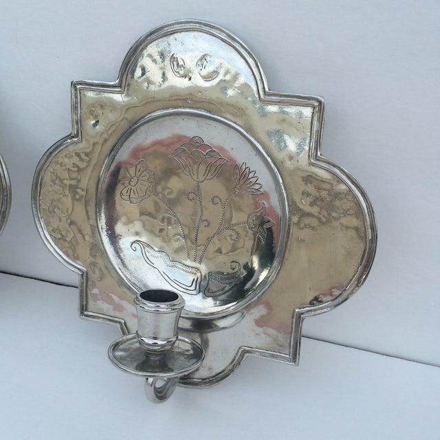 Pierre Deux Pewter Wall Candle Sconces - a Pair Chairish