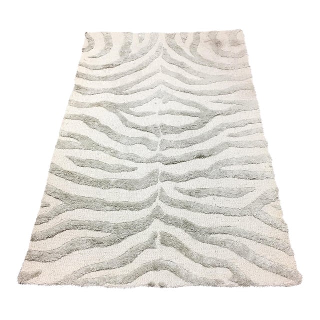 Gray Zebra Print Area Rug 3' X 5' Chairish