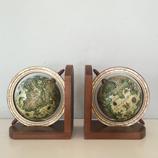 Vintage PapierMâché Globe Bookends A Pair Chairish