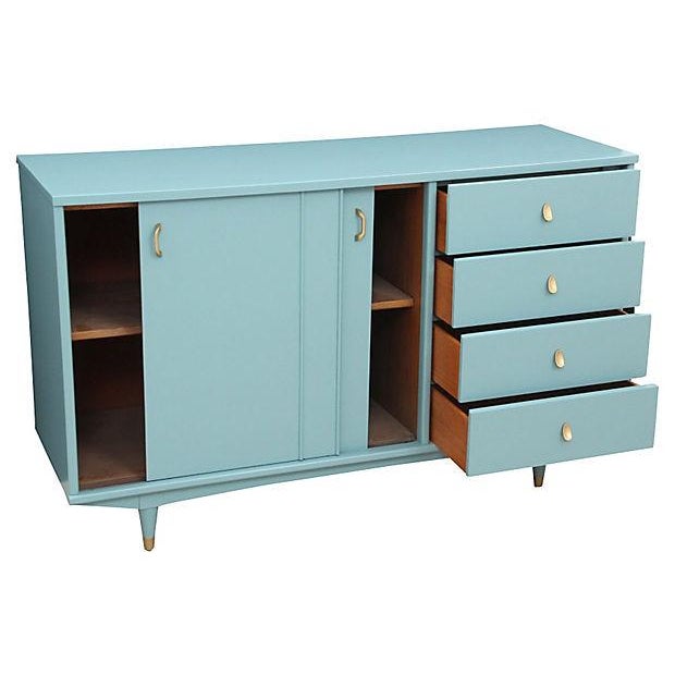 MidCentury Modern Credenza Blue Lacquer Chairish