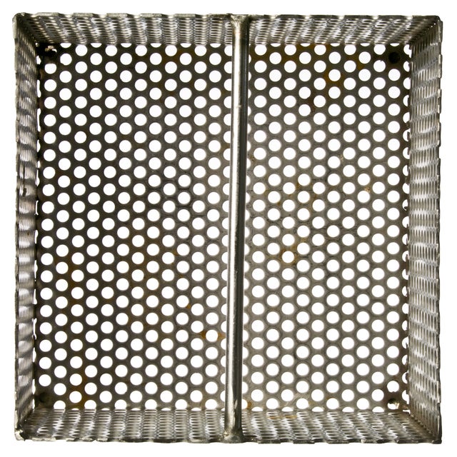 Vintage Handmade Perforated Stainless Steel Basket Chairish