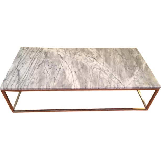 CB2 Marble Top Coffee Table | Chairish