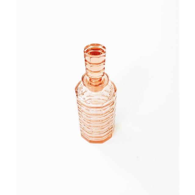 Vintage Faceted Peach Glass Decanter Chairish