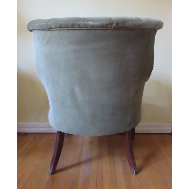 1930s Velvet Upholstered Fan Back Chair Chairish