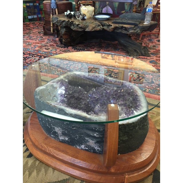 Amethyst Crystal Geode Coffee Table | Chairish