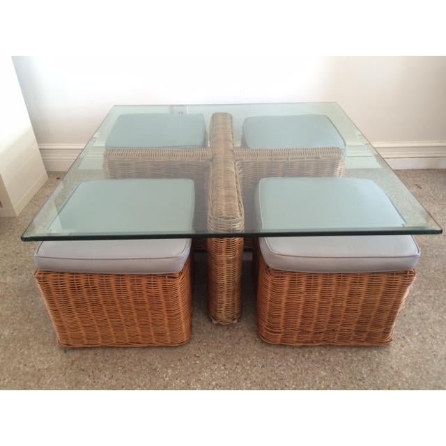 Vintage McGuire Rattan Square Coffee Table & Stools - Set ... Buy coffee table with stools and get the best deals at the lowest prices on ebay!