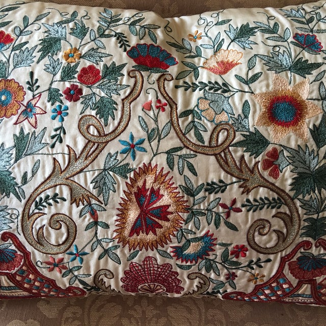 Luxury Silk Embroidered Decorative Pillow Chairish