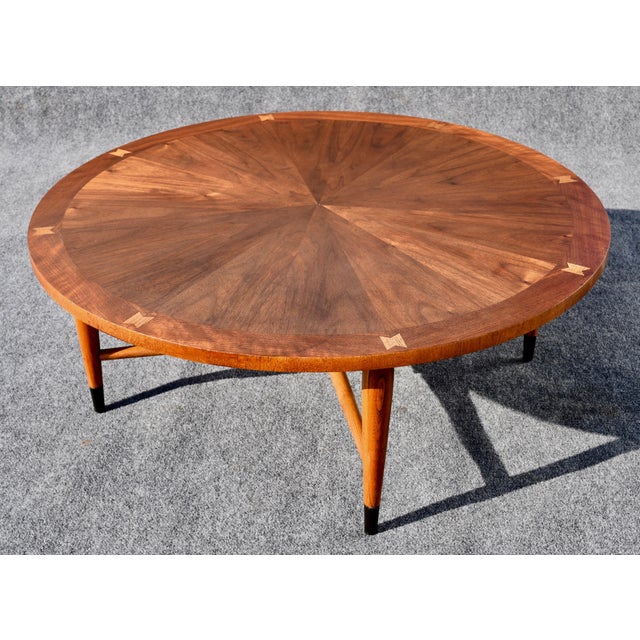 Vintage Lane MidCentury Modern Round Walnut Coffee Table Chairish