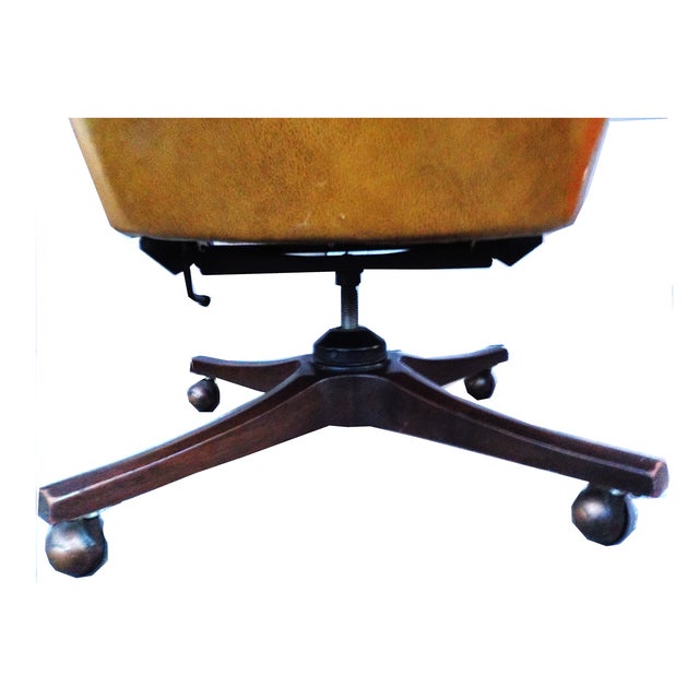 Chesterfield Khaki Leather Barrel Office Chair Chairish