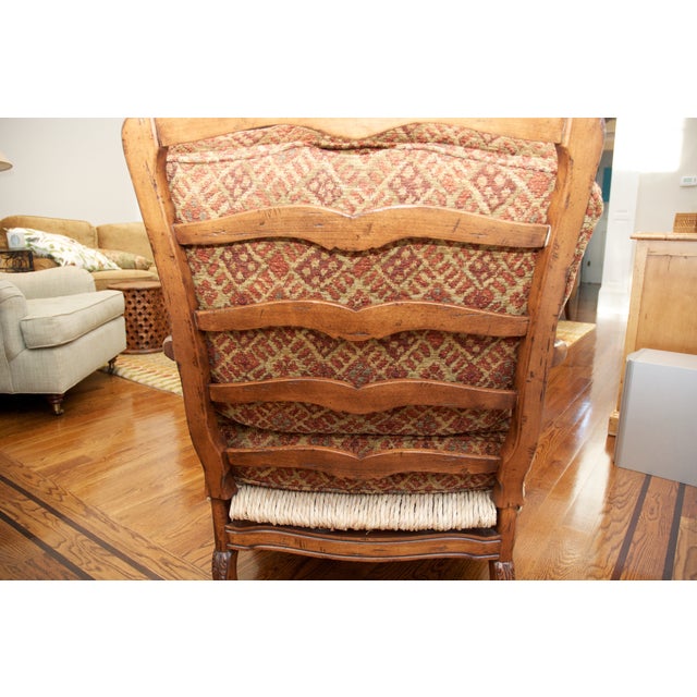 Fremarc Ladderback Rush Seat Bergere Chair Ottoman Chairish