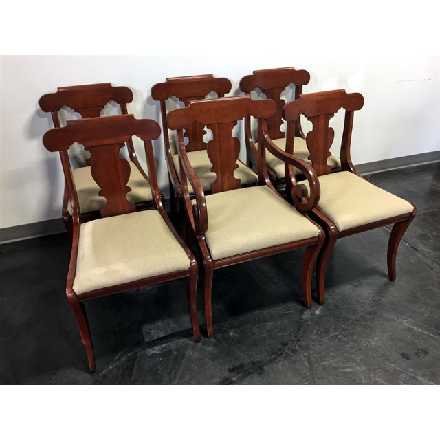 Vintage Willett Solid Cherry Empire Style Dining Chairs Set of 6