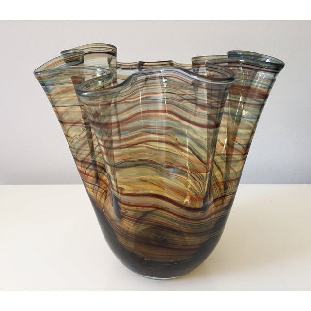 Striated Murano Glass Handkerchief Vase Chairish