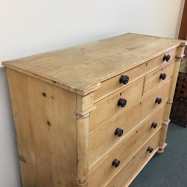 Vintage Irish Pine Six Drawer Chest | Chairish