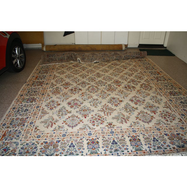 Handmade Persian Ivory Rug 9' 4" x 12' 9" Chairish