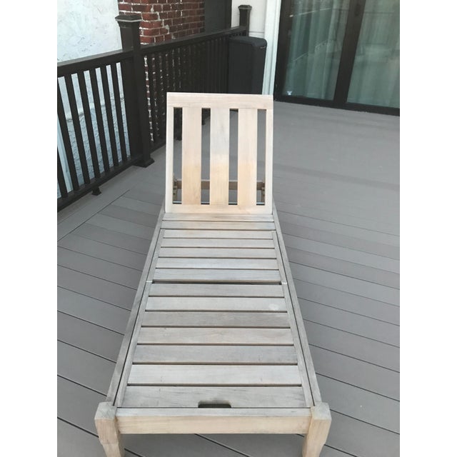 Restoration Hardware Teak Chaises - A Pair | Chairish