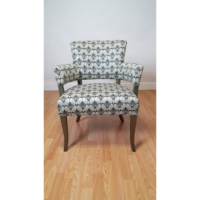 Vintage Gray Floral Accent Chair Chairish