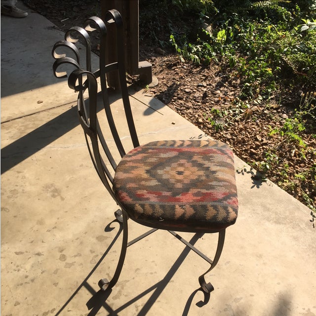 Wrought Iron Accent Chair Chairish
